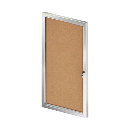 Medium Enclosed Cork Bulletin Board W/ Lock & Key